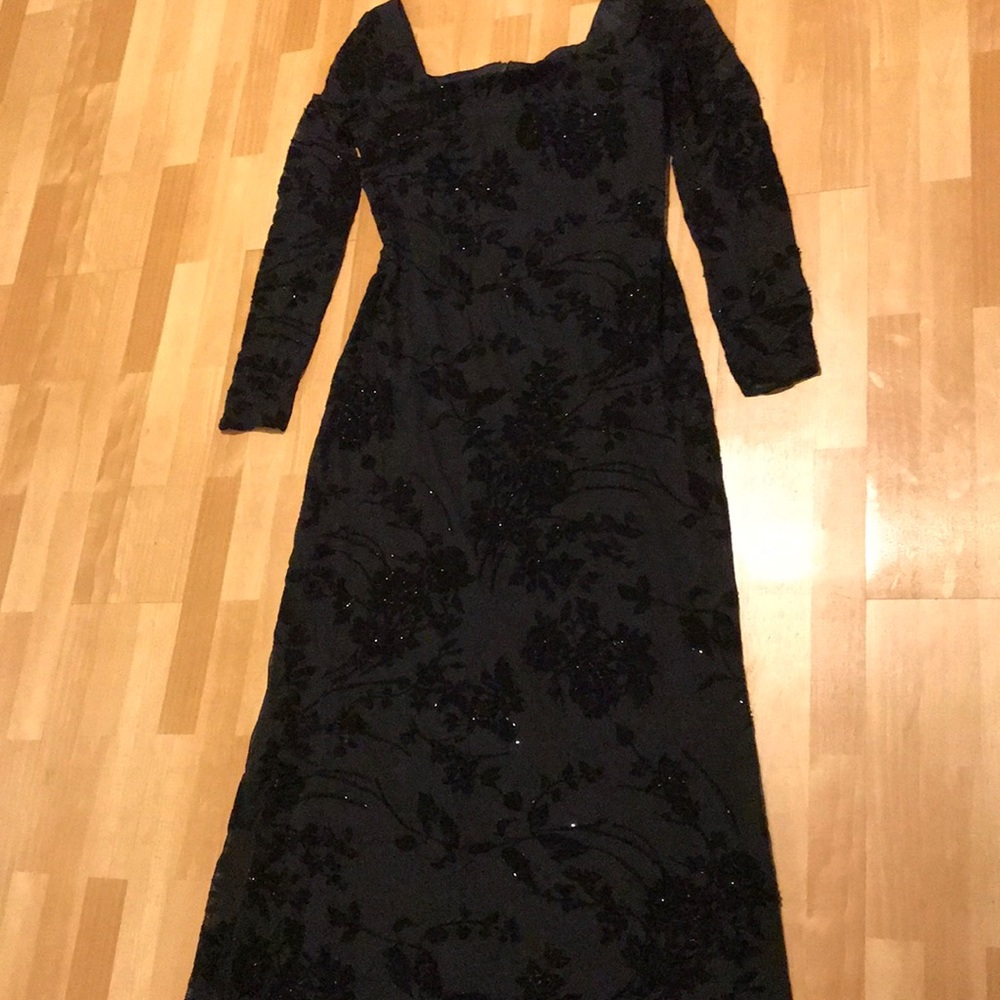 🔽Rimini Vintage Y2K Floral Velour Evening formal velvet long sleeve 10 wedding - Picture 4 of 9
